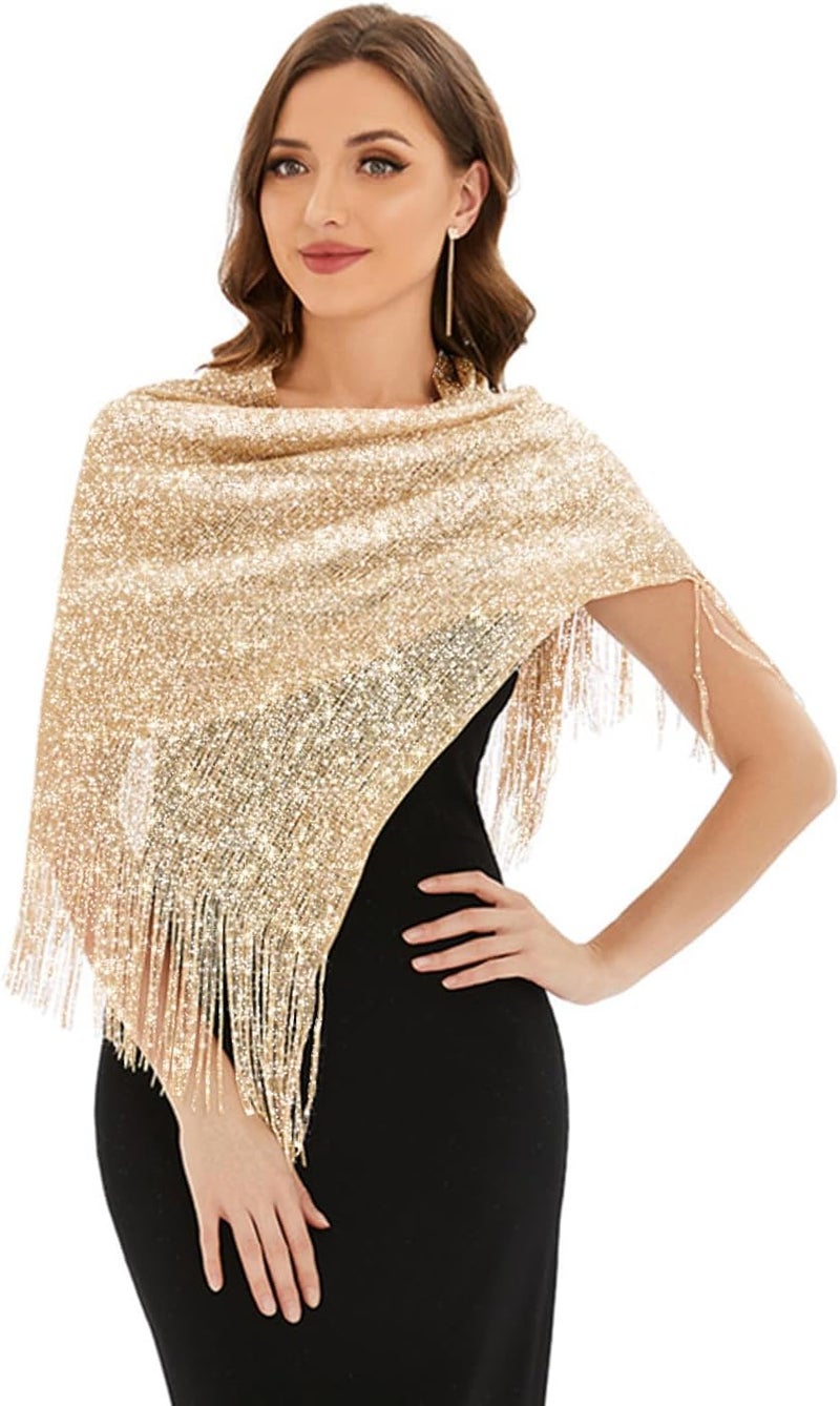 KUNINDOME Sparkling Metallic Shawls and Wraps with Buckle,for Evening Dresses Party Wedding Bride Bridesmaid - Image 2